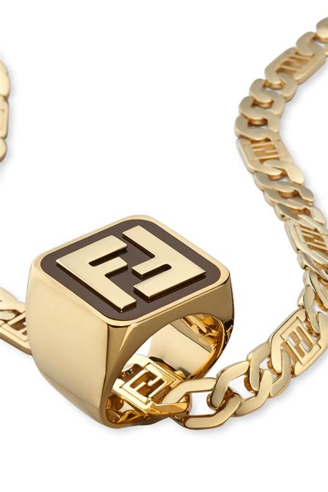 fendi gold pendants|Fendi baguette necklace.